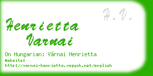 henrietta varnai business card